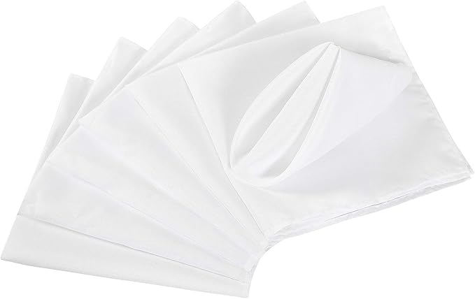 Cloth Napkins 17x17 inch Washable Polyester Dinner Napkins Soft Table Napkins for Wedding Party Dining Banquet(White,25PCS)
