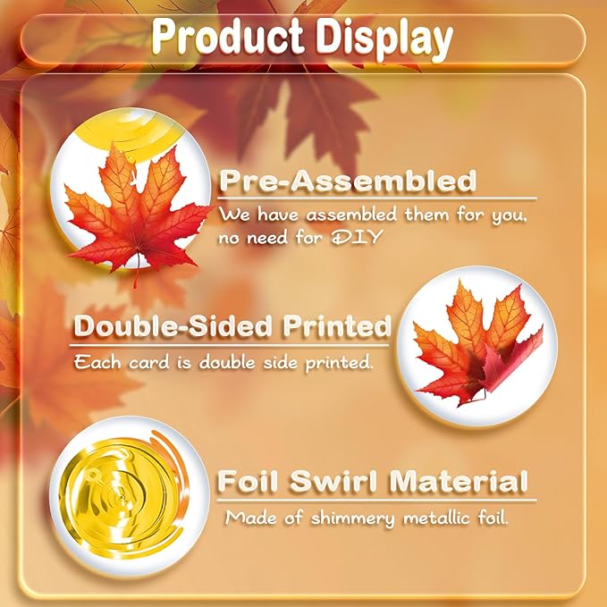 30Pcs Fall Maple Leaf Hanging Swirls, Thanksgiving Ceiling Hanging Decorations Fall Leaves Swirls Streamers for Thanksgiving Autumn Harvest Party Supplies