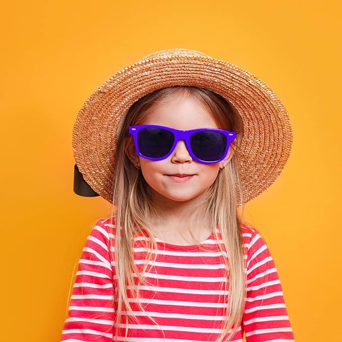Pibupibu Kids Neon Colors Party Favor Supplies Unisex Sunglasses Pack of 8
