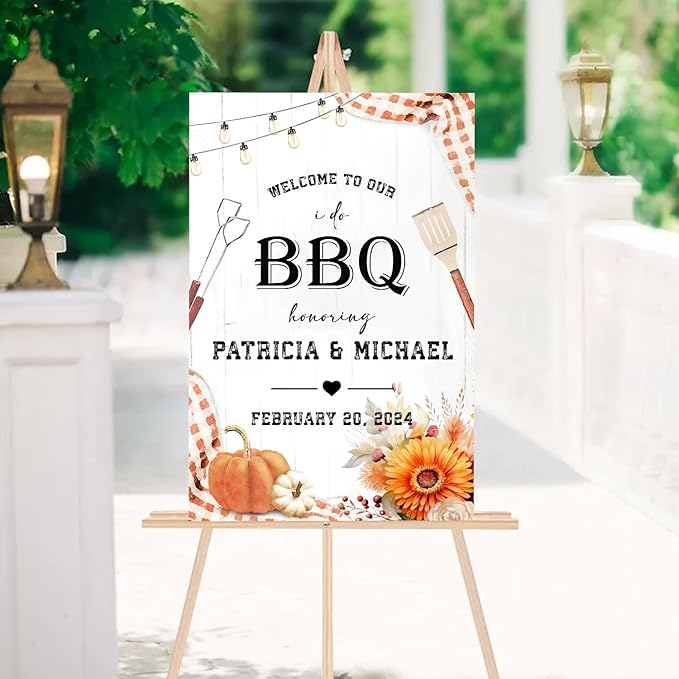I Do BBQ Welcome Sign - Couples Shower BBQ, Outdoor Party Sign