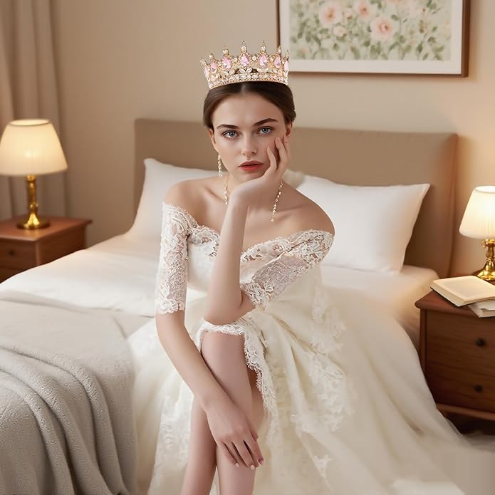 Crown Tiara for Women Queen Crown Rhinestone Wedding Crowns Birthday Tiara Women's Hair Accessories Costume Party Halloween Decor Prom Gifts