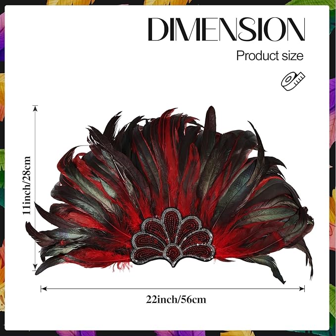 Women's Carnival Feather Headpieces Sequin Headdress for Wedding Masquerade Party Cosplay Feather Headbands