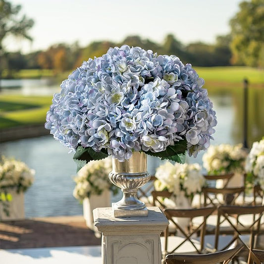 10PCS Faux Hydrangea Flower Hydrangea Artificial Flowers Hydrangea Bouquet Faux Flower Table Centerpieces for Home Wedding Bridal Bouquet Office Party DIY Floral Decor