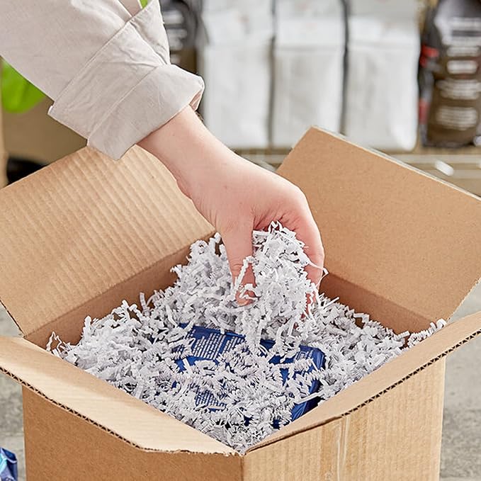 Uptotop 1/2LB Crinkle Cut Paper Shred Filler for Gift Wrapping Basket Filling, Birthday, Christmas, Thanksgiving, Wedding, Mother's Day (White)
