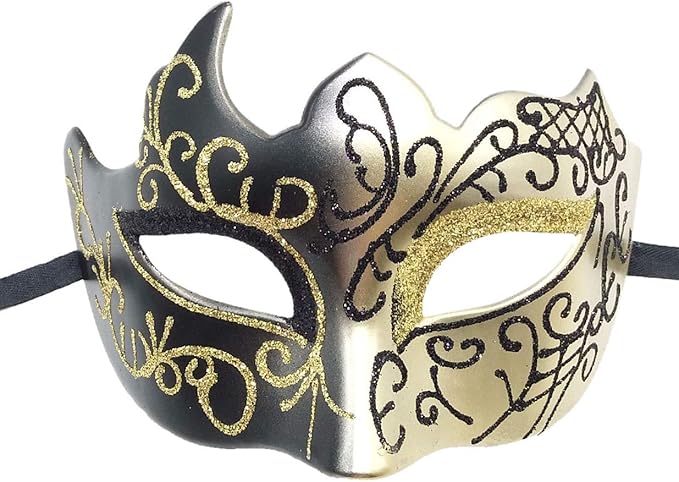 Coolwife Couples Masquerade Masks Metal Venetian Mardi Gras Party Evening Prom Costume Mask