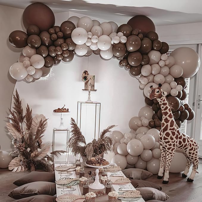 PartyWoo Dark Brown Balloons 50pcs 12 Inch Boho Coffee Neutral Fall Latex Helium Balloons for Bachelorette Baby Shower Anniversary Thanksgiving Birthday Autumn Theme Party Decorations Brown-F20