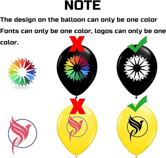 Custom Balloons Personalized balloons Design Your Own Logo Text, Balloon for Birthday Party Wedding Anniversary Graduation Business Decoration (12in, 1000)