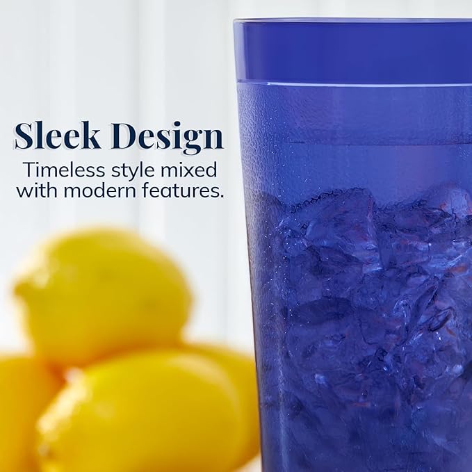 Party Outlaw Gray Plastic Cup Tumblers 6 Pc 24oz Lightweight, Heavy Duty Stackable Cafe Style Plastic Glasses. Reusable & Dishwasher Safe Ice Tea & Water Cups