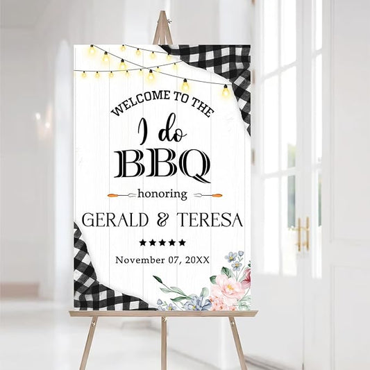 Personalized I Do BBQ Wedding Engagement Party Yard Sign, I Do BBQ Sign, We Do BBQ Welcome Sign, I Do Barbeque Sign, BBQ Wedding Decorations, Couples Shower BBQ Sign, BBQ Décor