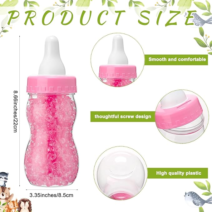 Roowest 512 Pcs Baby Shower Games Guess How Many Pacifiers Sign 100 Small Guessing Games 10 HB Pencils 750ml Milk Bottle 400 Acrylic Pacifiers Decoration for Guest Gender Reveal(Vivid,Woodland)