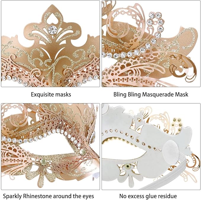 Coddsmz Couple Masquerade Mask Set - Venetian & Mardi Gras Mask for Women & Men