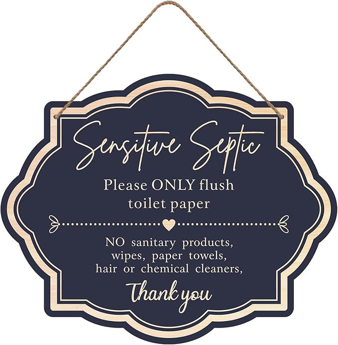 Bathroom Wood Wall Sign Bathroom Sign - Please Only Flush Toilet Paper - Rustic Wooden Hanging Decor with Funny Quote Bathroom Art for Home Toilet Humor Wall Decoration, 8 x 10 - A04