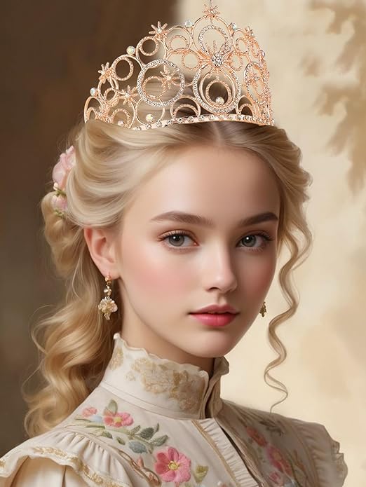 Crystal Crowns for Women, Crystal Bubble TiaraBride Royal Queen Headband Princess Headpieces for Women Bridal Wedding Prom Birthday Party Crowns