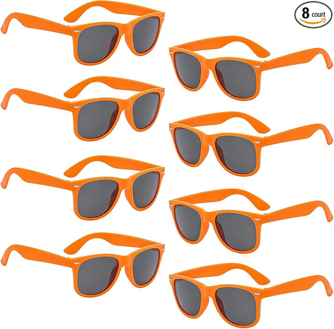 Pibupibu Kids Neon Colors Party Favor Supplies Unisex Sunglasses Pack of 8