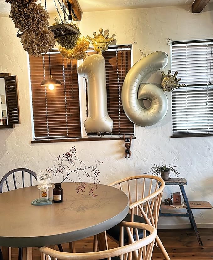 Smlpuame 40 Inch Beige Number 9 Balloons for 9th Birthday Decorations Boys Girl, Giant Self-Sealing Cream Foil Number 0-10 White Sand Balloon for Women Men Party Anniversary Baby Shower Supplies