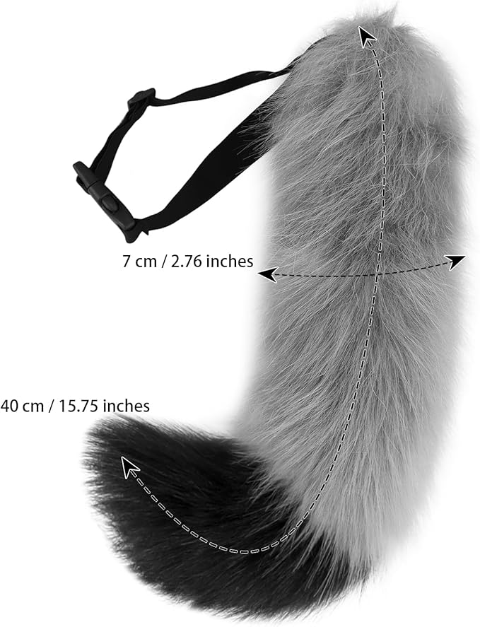 Faux Fur Furry Animal Cat Fox Tail for Halloween Party Cosplay Costume Accessories
