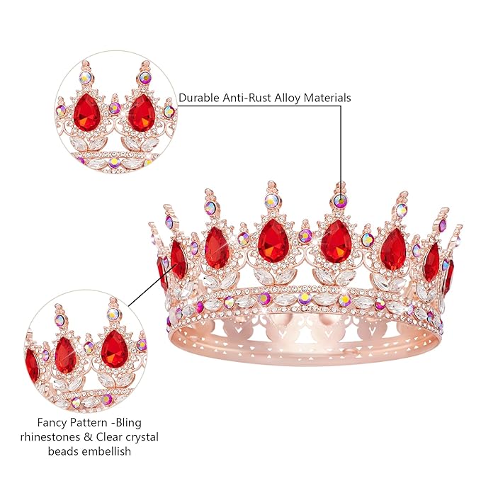 Queen Crown Rhinestone Wedding Crowns and Tiaras for Women Costume Party Hair Accessories Princess Birthday Crown Crystal BridalCrown