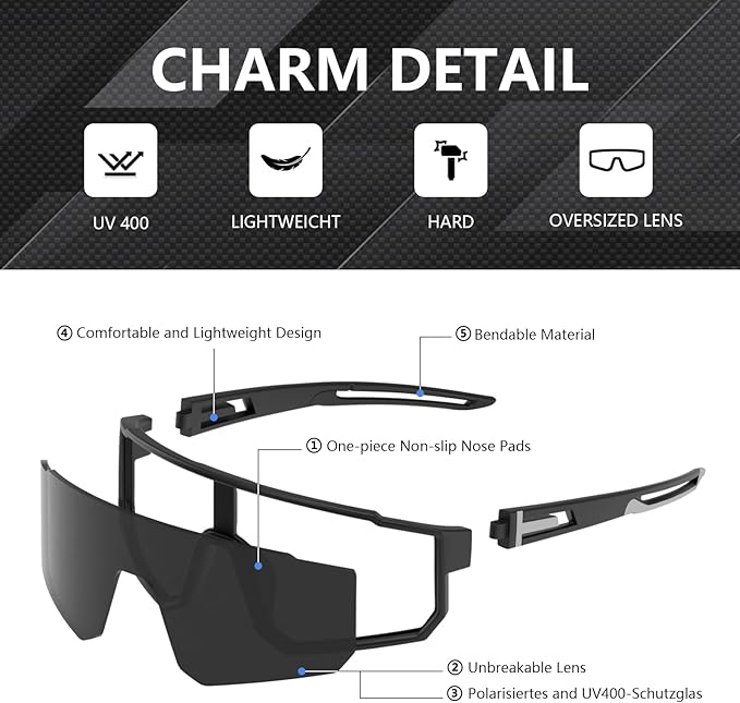 IKTOD 3 Pack Polarized Running Sunglasses for Women Mens Sunglasses UV Protection for Cycling Baseball Fishing