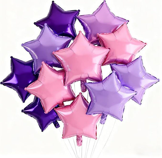 Star Balloons,12Pcs Star Shaped Foil Balloons,18 Inch Large Helium Polyester Film Balloon for Baby Shower Birthday Anniversary Party Decorations