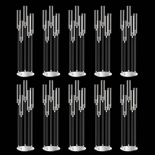42.5inch 10pcs Acrylic Candelabra Centerpieces for Tables 5 Arms Wedding centerpieces for Decorations