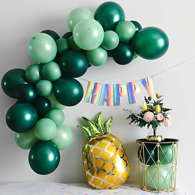Dark Green Balloons, 66pack 12inch Green Latex Party Balloons for Birthday, Graduation, St. Patrick's Day, Christmas, Baby Shower, Dinosaur Party, Anniversary Party Decorations