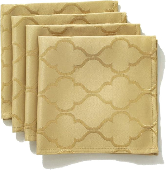 SASTYBALE Fall Jacquard Napkins 20x20 Inch - Flower Pattern Autumn Glow Polyester, Spill Proof Wrinkle Resistant, Tabletop Decor for Thanksgiving Turkey Dinner, Fall Kitchen Dining & Holiday Parties