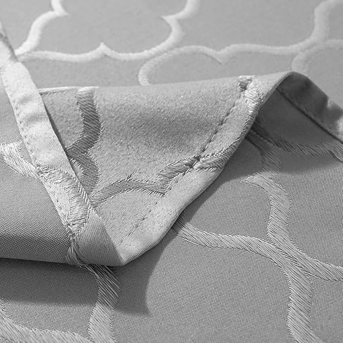 SASTYBALE Jacquard Napkin Flower Pattern Polyester Table Cover - Spill Proof, Wrinkle Resistant, Dust-Proof for Kitchen Dining Tabletop Decoration (Grey, 20X20)