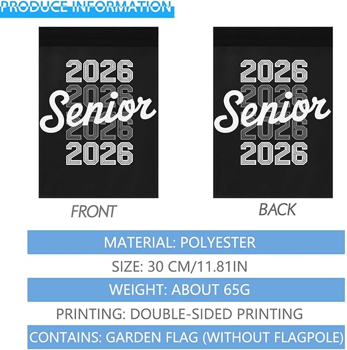 Class Of 2026 Senior 2026 Graduation Flags Inspirational Banners Outside House Next Day Delivery