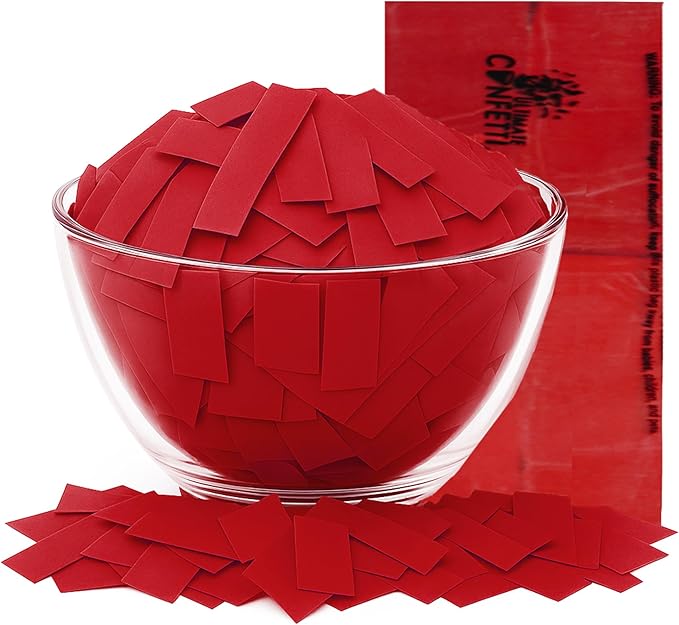 Ultimate Confetti, Red Biodegradable Confetti - Rectangular Fluttering Tissue Paper Confetti for Cannon and Launcher use - Best for Birthday, Wedding, live Events and Table Decoration - 1 lb, 16 oz