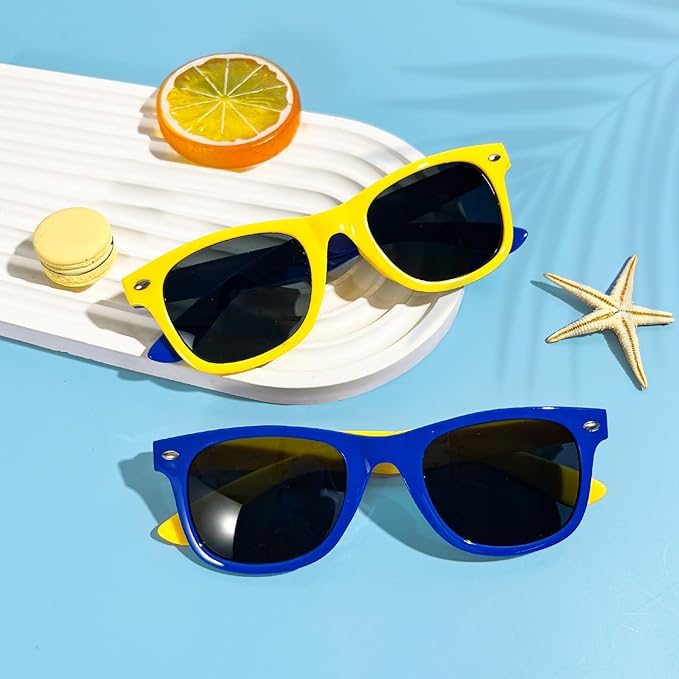 Pibupibu Kids Neon Colors Party Favor Supplies Unisex Sunglasses Pack of 8