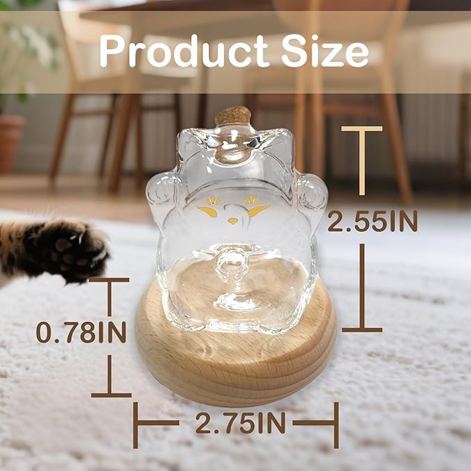 【NEW】Memorial Bottle for Pet Hair with Base, Cat Pet Fur Keepsake, Pet Hair Memorial Keepsake, Pet Memorial Gifts for Cats, Cat Keepsake Fur Holder Cat Whisker Jar Memory Sympathy Gift Vials for Cat
