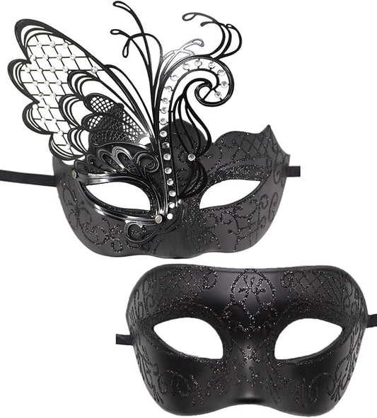 Coolwife Couples Masquerade Masks Metal Venetian Mardi Gras Party Evening Prom Costume Mask