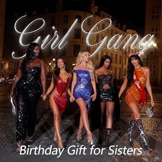 VELSCRUN Birthday Queen Tiara Crowns for Women Girls Red Crystal Birthday Queen Headband Sash Elegant Princess Crown Happy Birth Party Decorations Mom Sisters Birth Gift Hair Accessories