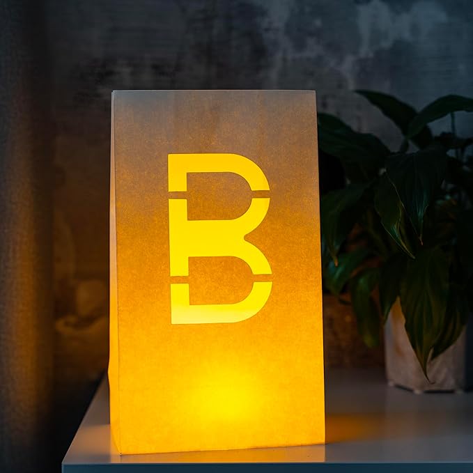 Light Up Letter B - Luminary Bags Perfect for Personalized Happy Birthday Banner, Proposal Decorations, Engagement Party Decorations and Congratulations Banner for Your Loved One