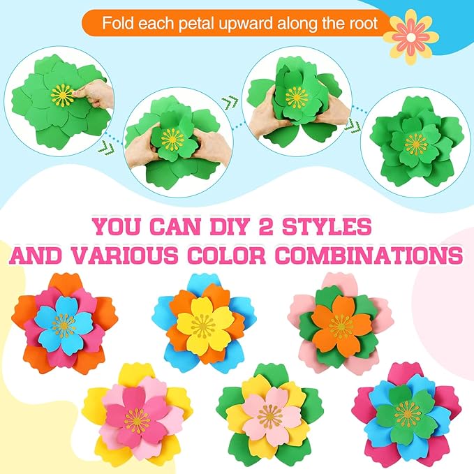 MotiMind 18 Pcs Mexican Paper Flowers Decor for Wall DIY Paper Fiesta Bulletin Board 3D Colorful Mexican Backdrop Decoration for Classroom Back to School Carnival and Holiday Party(Circular,Rainbow)