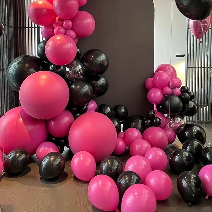 Hot Pink Balloons, 66pack 12inch Dark Pink Latex Party Balloons for Wedding, Birthday, Graduation, Bridal Shower, Baby Shower, Gender Reveal, Anniversary, Anniversary Party Decorations