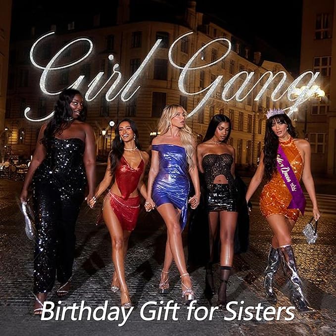 VELSCRUN Birthday Queen Tiara Crowns for Women Girls Purple Crystal Birthday Queen Headband Sash Elegant Princess Crown Happy Birth Party Decorations Mom Sisters Birth Gift Hair Accessories