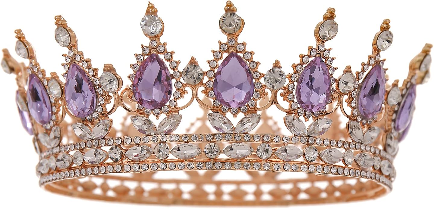 FORSEVEN Queen Crown Rhinestone Wedding Crowns and Tiaras for Women Costume Party Hair Accessories Princess Birthday Crown Crystal Bridal Crown Halloween Decorations Headband