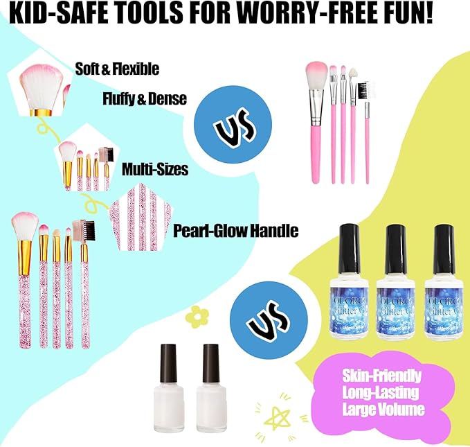 Glitter Tattoo Kit, All-in-One Glitter Tattoos for Kids & Adults with 295 Stencils, 42 Color Powders, 2 Gem Stickers & 20 Turtle Rhinestones, Face & Body Art, Ideal for Carnival, Birthday Party Gift