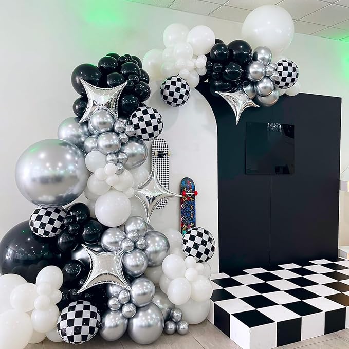 Silver Star Balloons,12Pcs Four Angle Star Foil Balloons,26Inch and 10Inch Silver Quadrangle Helium Polyester Film Balloon for Birthday Anniversary Baby Shower Wedding Party Decorations
