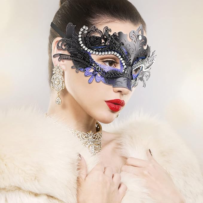 Coddsmz Couple Masquerade Mask Set - Venetian & Mardi Gras Mask for Women & Men