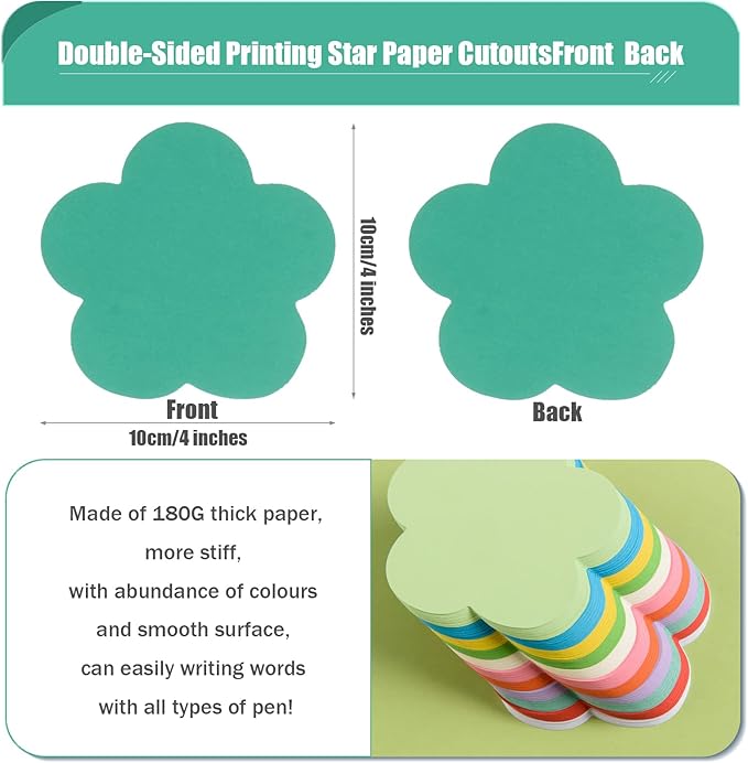 360 Pcs Spring Flowers Cutouts - Assorted Color Paper Flowers Shaped Die-Cuts for Classroom Decor, Teachers, Kids DIY Craft Projects, Back to School Bulletin Board Decorations