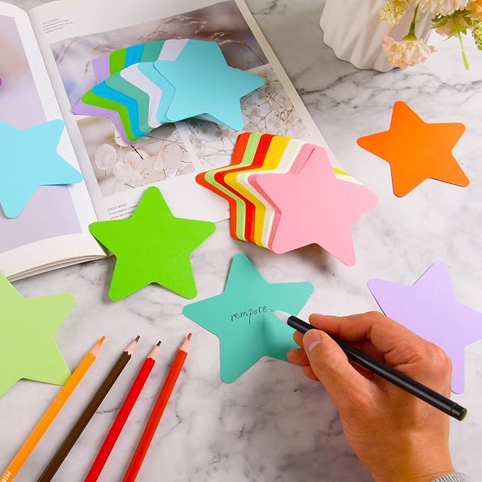 360 Assorted Color Paper Star Cut-Outs & Shapes - Accent Die-Cuts for Classroom Decor, Teachers, Kids DIY Craft Projects & Back to School Bulletin Board Decorations