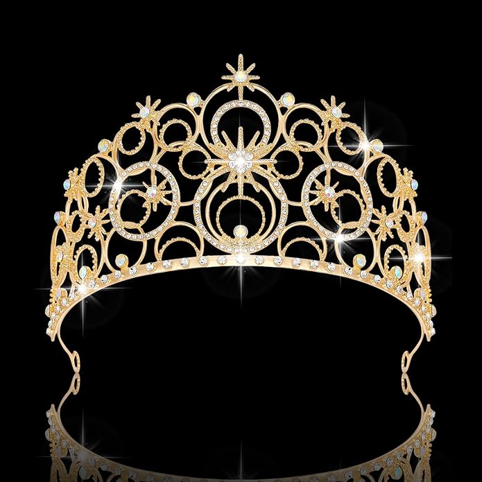 Crystal Crowns for Women, Crystal Bubble TiaraBride Royal Queen Headband Princess Headpieces for Women Bridal Wedding Prom Birthday Party Crowns