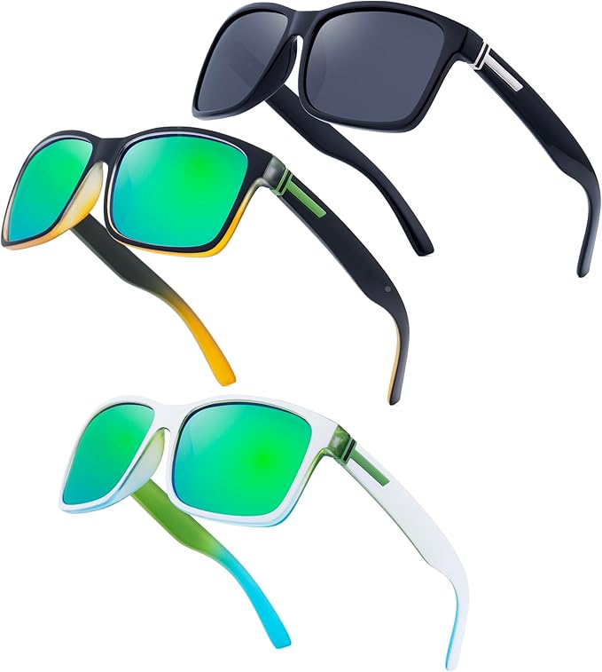 LECKIRUT Vintage Polarized Sunglasses for Men Women Retro Oversized Square Mirror Sun Glasses