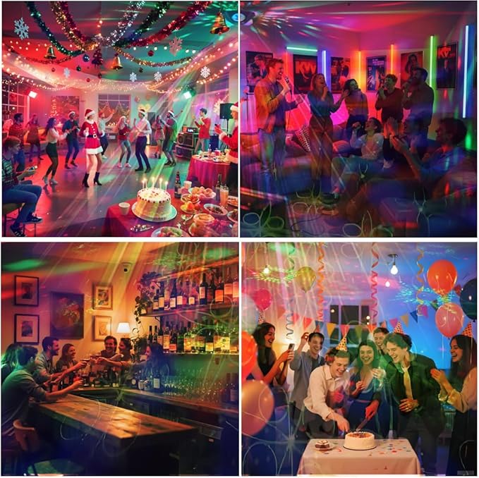 Disco Ball Party Lights Indoor Outdoor, Dj Lights Disco Ball Decor Party Strobe Light for Parties 3 Disco Balls Sound Activated with Remote Control Disco Light for Christams Halloween KTV Club Party