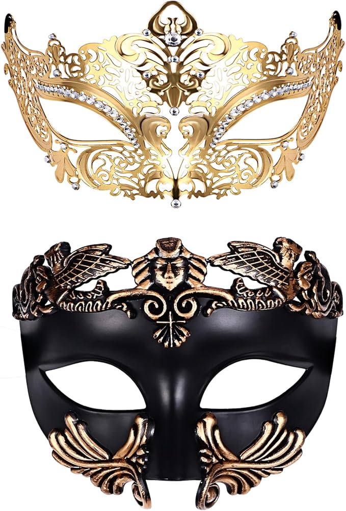 OIDEA Masquerade Mask for Couple - Roman Greek Venetian Mask Halloween Prom Party Costume Ball Mardi Gras Mask for Women Men