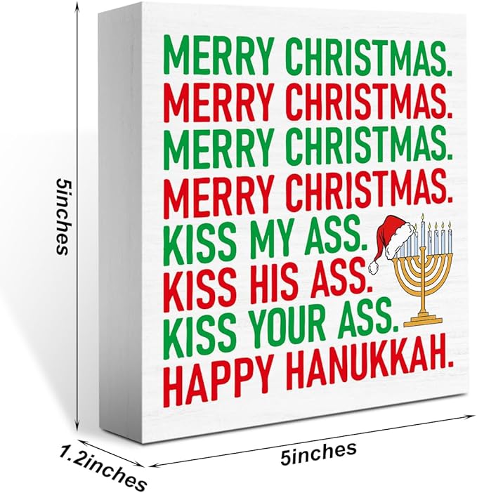 Christmas Vacation Decorations for Home Bathroom, Christmas Holiday Decor, Funny Xmas Holiday Decor for Office Desk, Merry Xmas Vacation Decorations 5 x 5 Inch