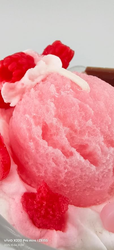 Generic Ice Cream Aromatherapy Candles, Glass Goblet, Decorative Dessert Shape, Fruit Fragrance, Christmas Birthday Festival Gift (Vanilla Raspberry)