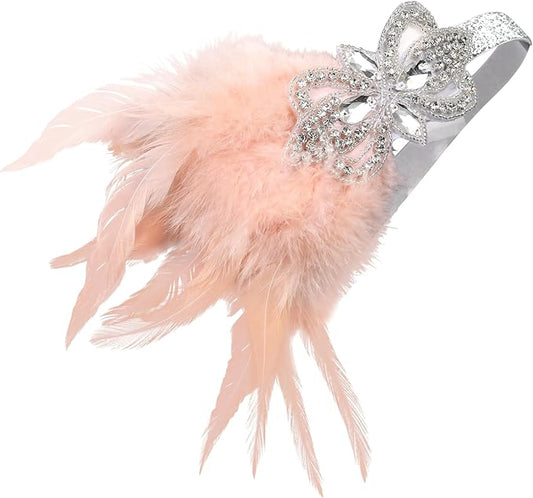 Women flapper feather headband for 1920s theme party Gatsby Headpiece for 20S Party